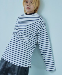 オーバーサイズ ボーダー ロングTシャツ