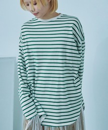 オーバーサイズ ボーダー ロングTシャツ