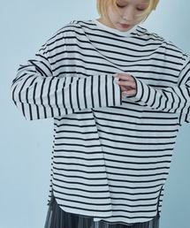オーバーサイズ ボーダー ロングTシャツ