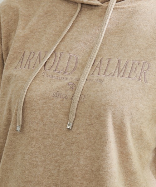 Arnold Palmer(アーノルドパーマー)の「ライト ジャージ メルトン ロゴパーカー(パーカー・レディース・ブラック/アイボリー/ライトベージュ・L/M/S)」の18枚目の写真