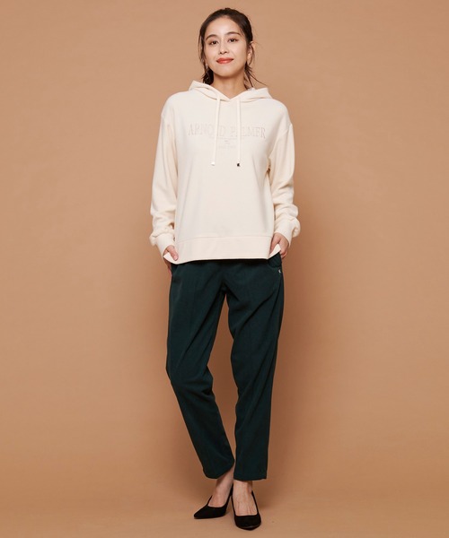 Arnold Palmer(アーノルドパーマー)の「ライト ジャージ メルトン ロゴパーカー(パーカー・レディース・ブラック/アイボリー/ライトベージュ・L/M/S)」の4枚目の写真