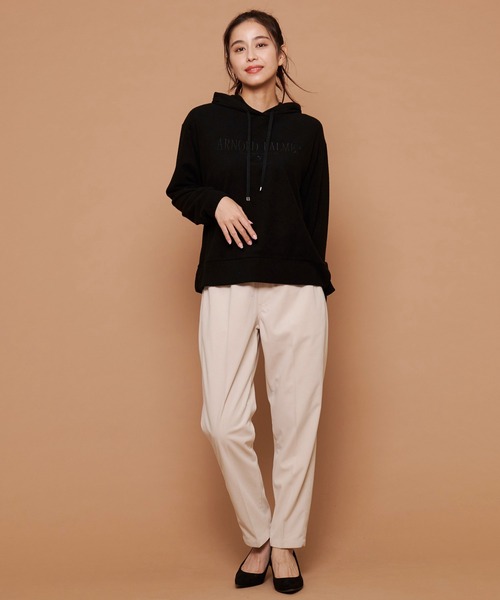 Arnold Palmer(アーノルドパーマー)の「ライト ジャージ メルトン ロゴパーカー(パーカー・レディース・ブラック/アイボリー/ライトベージュ・L/M/S)」の11枚目の写真