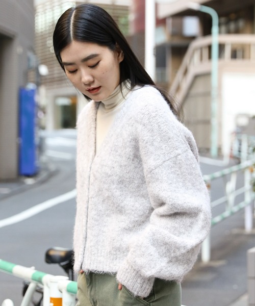 3.3 Field Trip （3.3フィールドトリップ）の「3.3 Field Trip／フワフワVネックカーディガン 2980733（カーディガン/ボレロ・レディース・ブルー/ライトグレー/グリーン・FREE）」の5枚目の写真