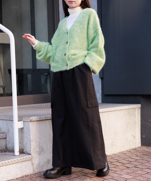 3.3 Field Trip （3.3フィールドトリップ）の「3.3 Field Trip／フワフワVネックカーディガン 2980733（カーディガン/ボレロ・レディース・ブルー/ライトグレー/グリーン・FREE）」の7枚目の写真