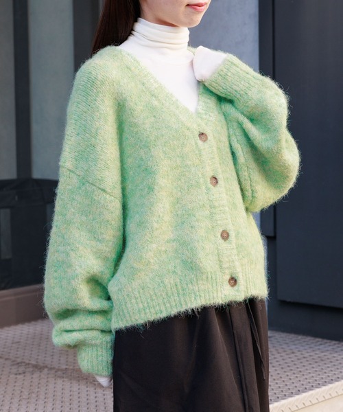 3.3 Field Trip （3.3フィールドトリップ）の「3.3 Field Trip／フワフワVネックカーディガン 2980733（カーディガン/ボレロ・レディース・ブルー/ライトグレー/グリーン・FREE）」の10枚目の写真