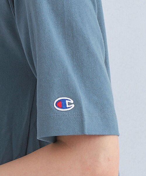 ワンピース 別注 Champion フレア Tシャツ ワンピース ネイビー 別注】＜Champion＞フレア Tシャツ ワンピース（ワンピース