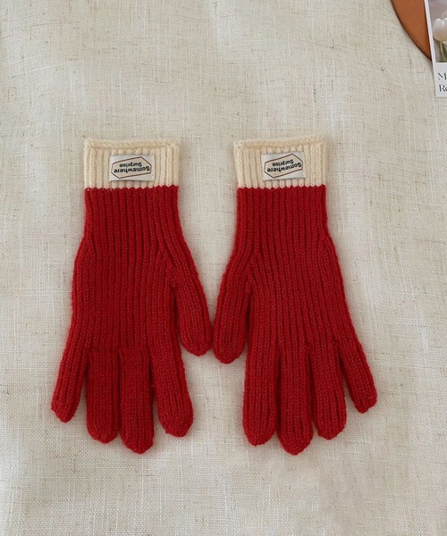 aimoha（アイモハ）の「【aimoha-KIDS-】子供服　リブニットバイカラーグローブ（手袋・キッズ・オフホワイト/グレー/ブルー/チョコ/ピンク系その他/ブラック/グリーン/レッド/ネイビー・FREE）」の9枚目の写真