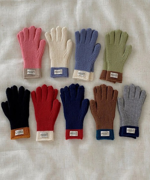 aimoha（アイモハ）の「【aimoha-KIDS-】子供服　リブニットバイカラーグローブ（手袋・キッズ・オフホワイト/グレー/ブルー/チョコ/ピンク系その他/ブラック/グリーン/レッド/ネイビー・FREE）」の10枚目の写真
