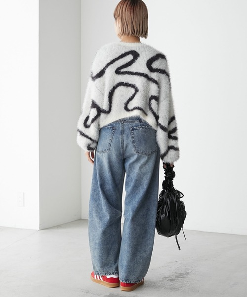 forksy.（フォルクシー）の「【forksy.】ニュアンスシャギーニットショートカーディガン（カーディガン/ボレロ・レディース・チャコール/アイボリー/ライトグリーン・FREE）」の9枚目の写真