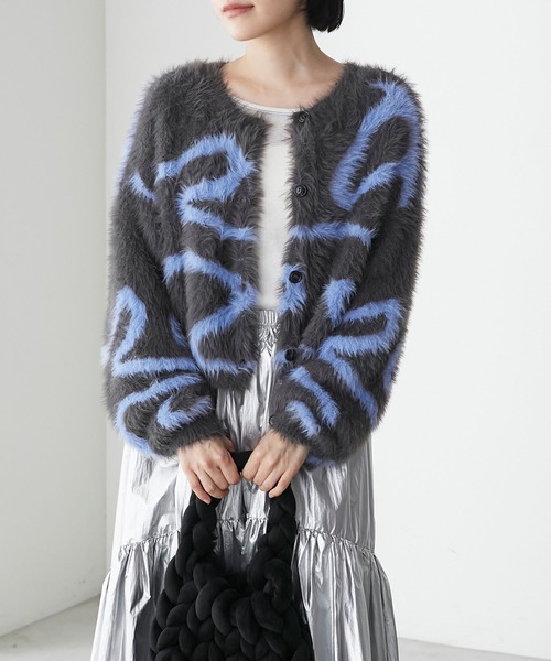 forksy.（フォルクシー）の「【forksy.】ニュアンスシャギーニットショートカーディガン（カーディガン/ボレロ・レディース・チャコール/アイボリー/ライトグリーン・FREE）」の11枚目の写真