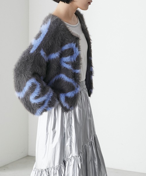 forksy.（フォルクシー）の「【forksy.】ニュアンスシャギーニットショートカーディガン（カーディガン/ボレロ・レディース・チャコール/アイボリー/ライトグリーン・FREE）」の13枚目の写真