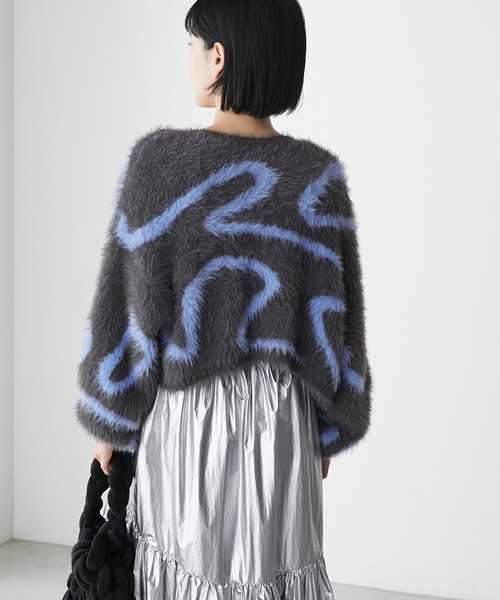 forksy.（フォルクシー）の「【forksy.】ニュアンスシャギーニットショートカーディガン（カーディガン/ボレロ・レディース・チャコール/アイボリー/ライトグリーン・FREE）」の14枚目の写真