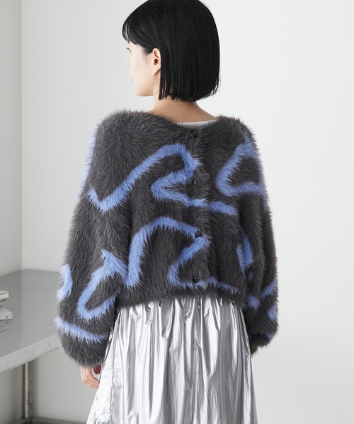 forksy.（フォルクシー）の「【forksy.】ニュアンスシャギーニットショートカーディガン（カーディガン/ボレロ・レディース・チャコール/アイボリー/ライトグリーン・FREE）」の22枚目の写真