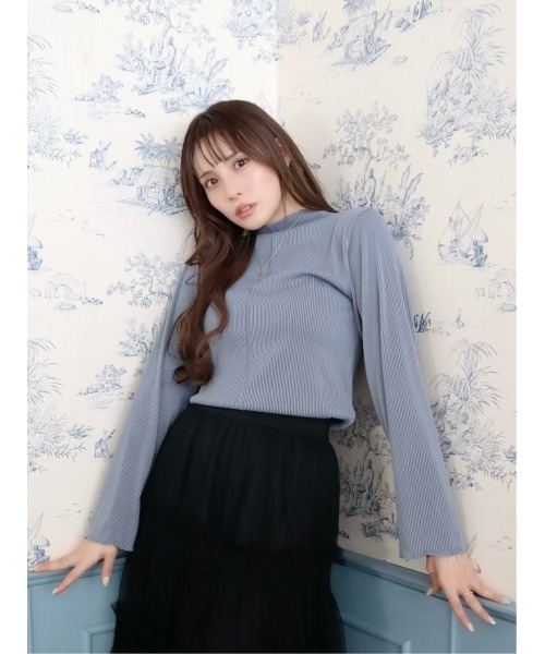 CECIL McBEE（セシルマクビー）の「２WAYプチハイネックメロートップス（Tシャツ/カットソー・レディース・ブラック/ブルー/ライトベージュ・MEDIUM/LARGE）」の3枚目の写真
