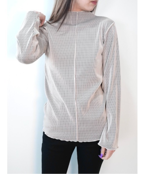 CECIL McBEE（セシルマクビー）の「２WAYプチハイネックメロートップス（Tシャツ/カットソー・レディース・ブラック/ブルー/ライトベージュ・MEDIUM/LARGE）」の6枚目の写真