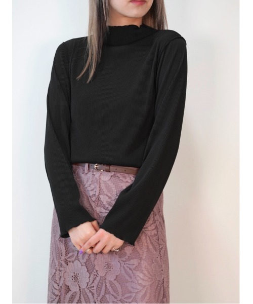 CECIL McBEE（セシルマクビー）の「２WAYプチハイネックメロートップス（Tシャツ/カットソー・レディース・ブラック/ブルー/ライトベージュ・MEDIUM/LARGE）」の10枚目の写真