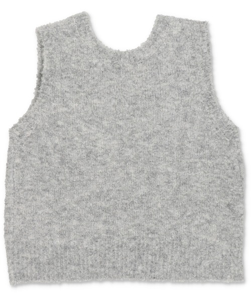 Lull（ルル）の「【Lull / ルル】ブークレニットベスト（ニット/セーター・レディース・ベージュ/チャコール/ライム/杢グレー・ONESIZE）」の6枚目の写真