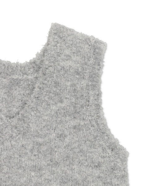 Lull（ルル）の「【Lull / ルル】ブークレニットベスト（ニット/セーター・レディース・ベージュ/チャコール/ライム/杢グレー・ONESIZE）」の7枚目の写真