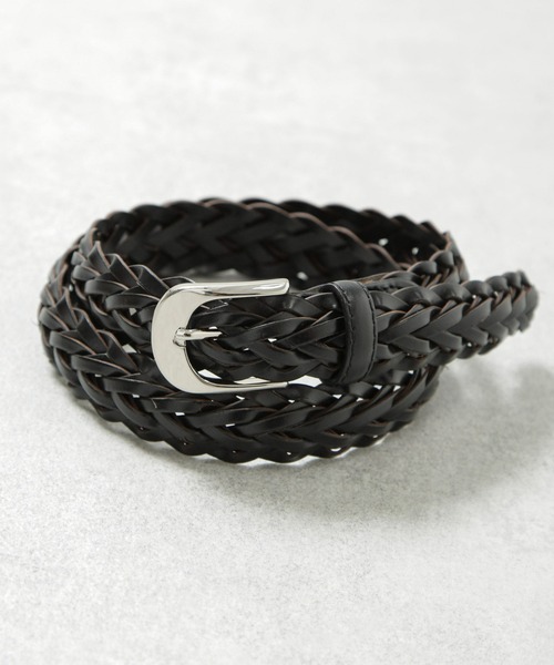 NANO universe（ナノユニバース）の「レザーメッシュベルト（ベルト・メンズ・ブラック/ブラウン・FREE）」の2枚目の写真