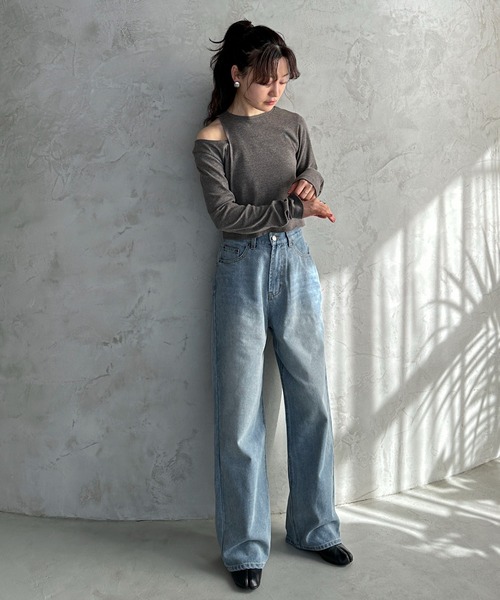 feepur（フェピュール）の「アシンメトリーリブロンTee（Tシャツ/カットソー・レディース・オートミール/チャコールグレー/オフホワイト/ブラック・MEDIUM）」の17枚目の写真