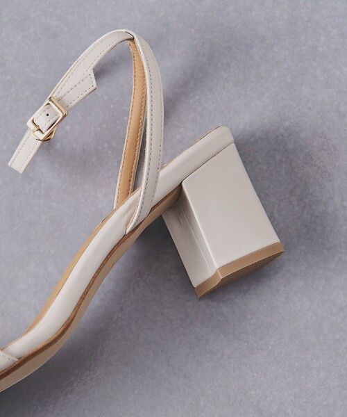 ユナイテッドアローズ 本革 アンクルベルト チャンキーサンダル 37 ベージュ UNITED ARROWS（ユナイテッドアローズ）の「アンクルベルト