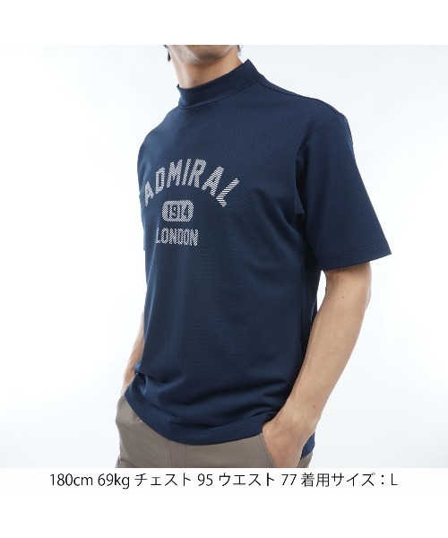 Admiral Golf(アドミラル ゴルフ)の「アーチロゴ モックシャツ(Tシャツ/カットソー・メンズ・ホワイト/ブラック/ライム/レンガ/ネイビー・M/L/LL)」の17枚目の写真