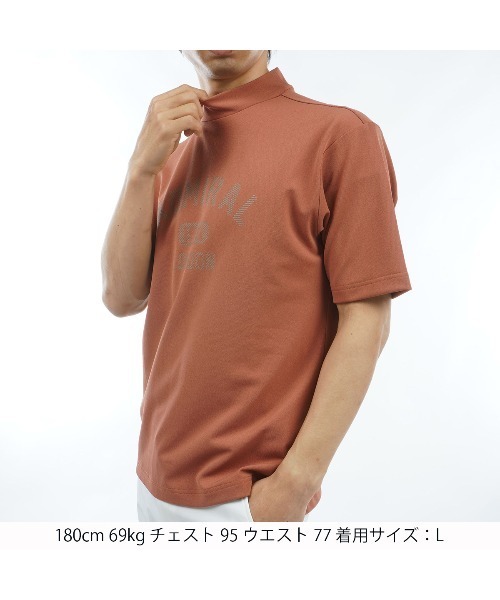 Admiral Golf(アドミラル ゴルフ)の「アーチロゴ モックシャツ(Tシャツ/カットソー・メンズ・ホワイト/ブラック/ライム/レンガ/ネイビー・M/L/LL)」の14枚目の写真