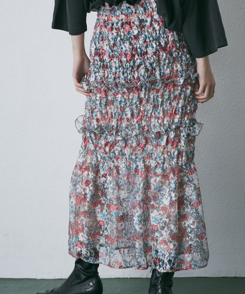 OKIRAKU（オキラク）の「(OKIRAKU×ROSE BUD)レースプリント チューブスカート（スカート・レディース・グリーン/ピンク・FREE）」の11枚目の写真