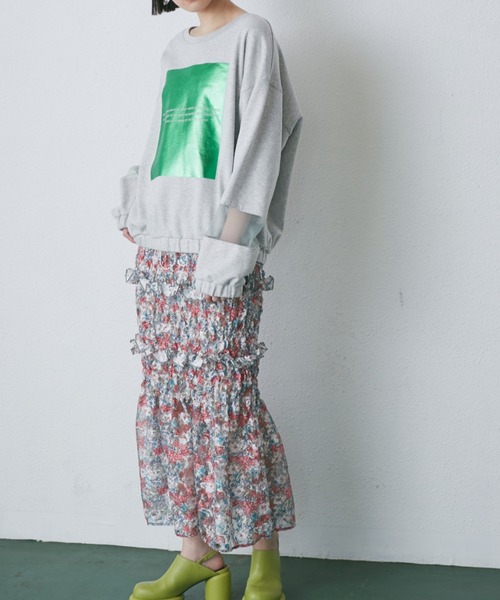 OKIRAKU（オキラク）の「(OKIRAKU×ROSE BUD)レースプリント チューブスカート（スカート・レディース・グリーン/ピンク・FREE）」の17枚目の写真