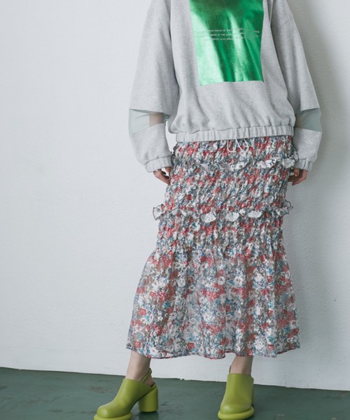 OKIRAKU（オキラク）の「(OKIRAKU×ROSE BUD)レースプリント チューブスカート（スカート・レディース・グリーン/ピンク・FREE）」の19枚目の写真