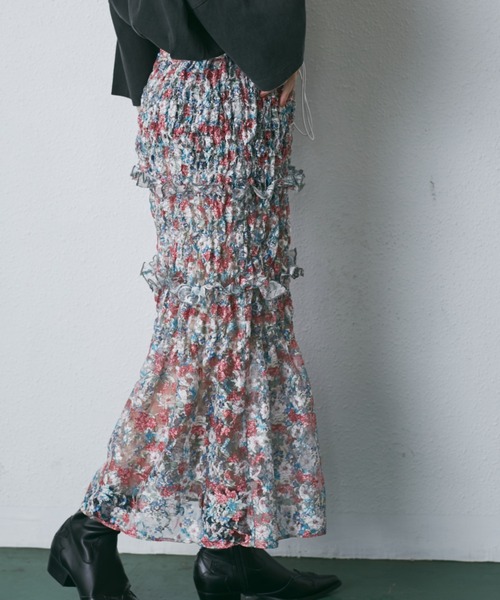 OKIRAKU（オキラク）の「(OKIRAKU×ROSE BUD)レースプリント チューブスカート（スカート・レディース・グリーン/ピンク・FREE）」の21枚目の写真