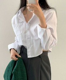 [BELLIDE MADE] トゥデイポケットクロップシャツ