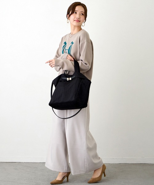 NICOLE white（ニコルホワイト）の「エンブレムニットプルオーバー（ニット/セーター・レディース・イエロー/ブラック/オフホワイト/グレー・FREE）」の17枚目の写真