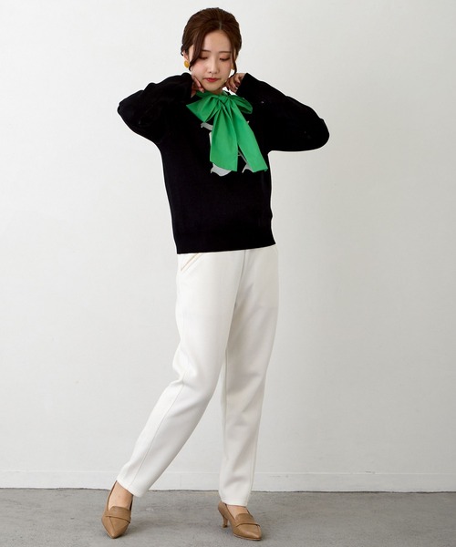 NICOLE white（ニコルホワイト）の「エンブレムニットプルオーバー（ニット/セーター・レディース・イエロー/ブラック/オフホワイト/グレー・FREE）」の22枚目の写真