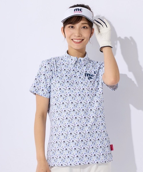 ナナ　新品　マリクレールゴルフ　セットアップ　モックネック　半袖シャツ セール】【marie claire/マリ.クレール】レディースモックネック
