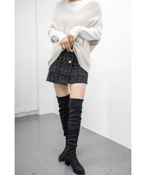 Miniministore(ミニミニストア)の「ツイード風スカート 韓国ミニスカート美脚(スカート・レディース・ブラック・S/M/L/XL)」の9枚目の写真