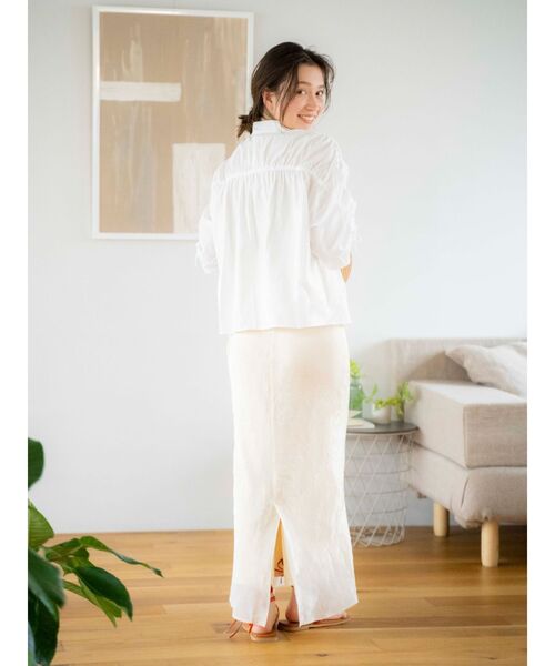 Ungrid（アングリッド）の「ギャザーデザインハーフスリーブシャツ（シャツ/ブラウス・レディース・その他1/グリーン/イエロー/オフホワイト・FREE）」の10枚目の写真