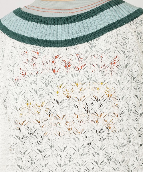 DOUBLE NAME（ダブルネーム）の「チルデンニットベスト（ベスト・レディース・グリーン/ブルー/オフホワイト・FREE）」の8枚目の写真