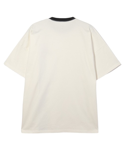 X-girl（エックスガール）の「DOUBLE STRIPE S/S BIG TEE DRESS（ワンピース・レディース・ホワイト/ブラウン/チャコール・S/M）」の4枚目の写真