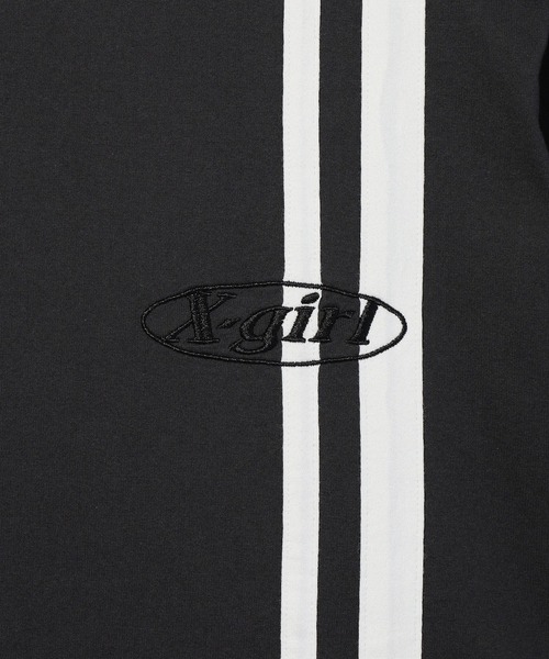 X-girl（エックスガール）の「DOUBLE STRIPE S/S BIG TEE DRESS（ワンピース・レディース・ホワイト/ブラウン/チャコール・S/M）」の8枚目の写真