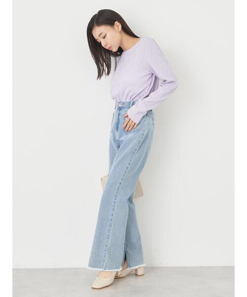 earth music&ecology(アースミュージックアンドエコロジー)の「うねうねプルオーバー(Tシャツ/カットソー・レディース・イエロー/ラベンダー/アイボリー/ブラック・FREE)」の11枚目の写真