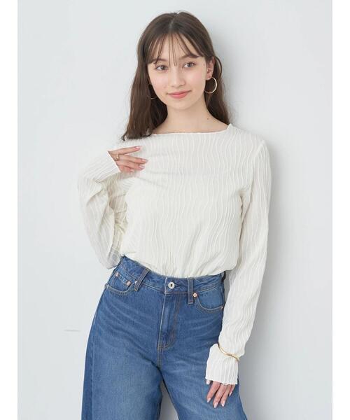 earth music&ecology(アースミュージックアンドエコロジー)の「うねうねプルオーバー(Tシャツ/カットソー・レディース・イエロー/ラベンダー/アイボリー/ブラック・FREE)」の18枚目の写真