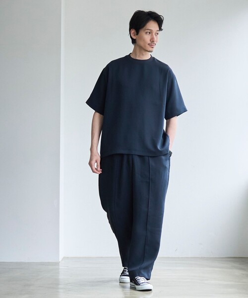 coen(コーエン)の「【RONEL】フクレ2重織イージーワイドパンツ(その他パンツ・メンズ・ブラック/ネイビー・L/M/S)」の4枚目の写真