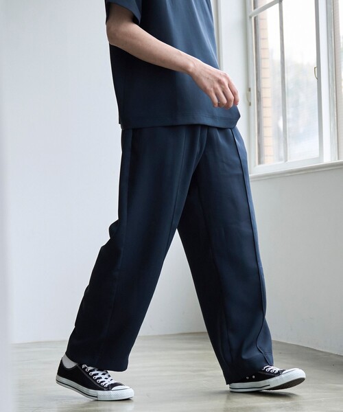 coen(コーエン)の「【RONEL】フクレ2重織イージーワイドパンツ(その他パンツ・メンズ・ブラック/ネイビー・L/M/S)」の5枚目の写真