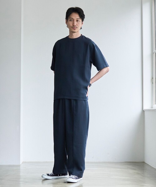 coen(コーエン)の「【RONEL】フクレ2重織イージーワイドパンツ(その他パンツ・メンズ・ブラック/ネイビー・L/M/S)」の6枚目の写真