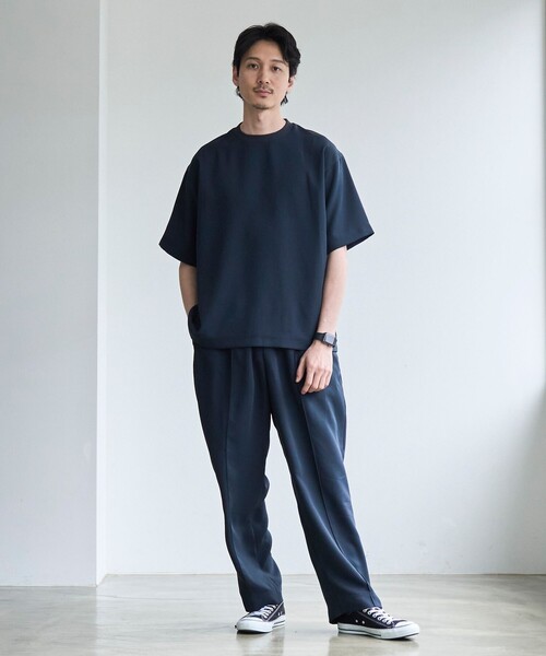 coen(コーエン)の「【RONEL】フクレ2重織イージーワイドパンツ(その他パンツ・メンズ・ブラック/ネイビー・L/M/S)」の8枚目の写真