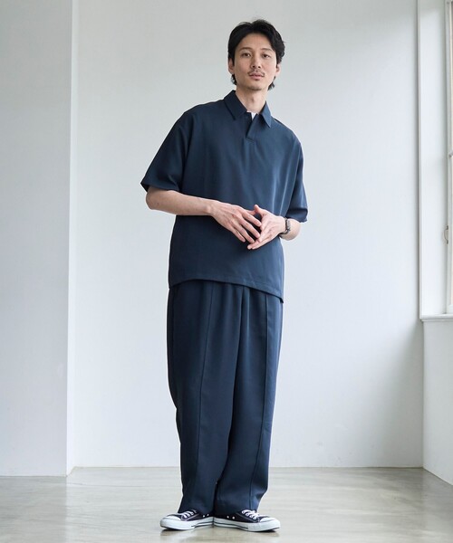 coen(コーエン)の「【RONEL】フクレ2重織イージーワイドパンツ(その他パンツ・メンズ・ブラック/ネイビー・L/M/S)」の9枚目の写真