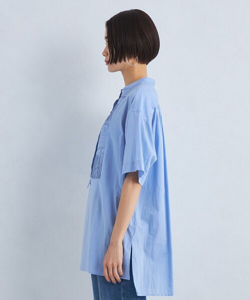 green label relaxing（グリーンレーベルリラクシング）の「［size SHORTあり］クラフト 5分袖 ブラウス（シャツ/ブラウス・レディース・ホワイト/ブラック/ライトブルー/ブラウン・SHORT/FREE）」の20枚目の写真