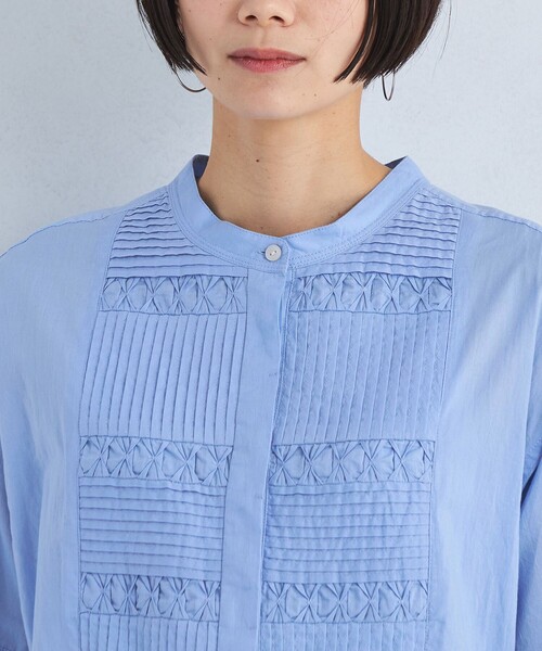 green label relaxing（グリーンレーベルリラクシング）の「［size SHORTあり］クラフト 5分袖 ブラウス（シャツ/ブラウス・レディース・ホワイト/ブラック/ライトブルー/ブラウン・SHORT/FREE）」の22枚目の写真