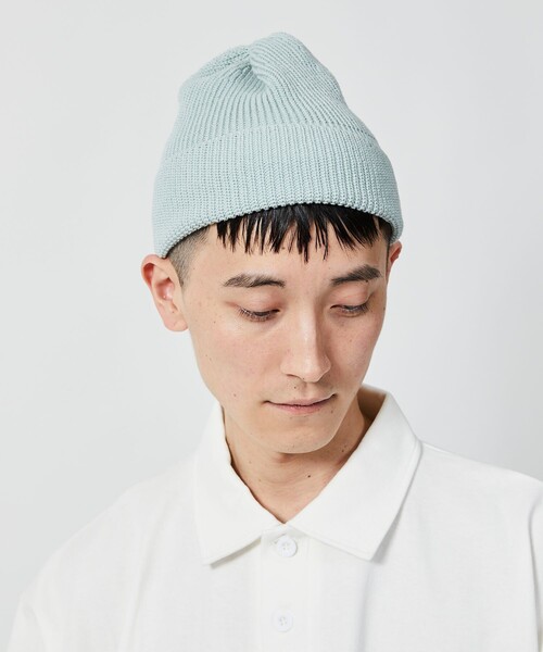 RACAL（ラカル）の「Racal/ラカル 別注 コットンリネン ロールニットキャップ/ビーニー/SSRollKnitCAP（ニットキャップ/ビーニー・メンズ・オレンジ/ベージュ/ライトグレー/サックスブルー/ブラック・FREE）」の6枚目の写真